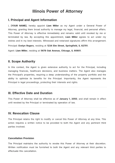 Free Illinois Power of Attorney Template to Edit Online