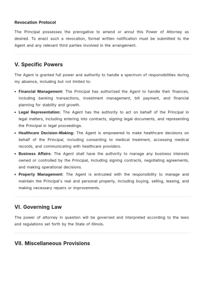 Free Illinois Power of Attorney Template to Edit Online