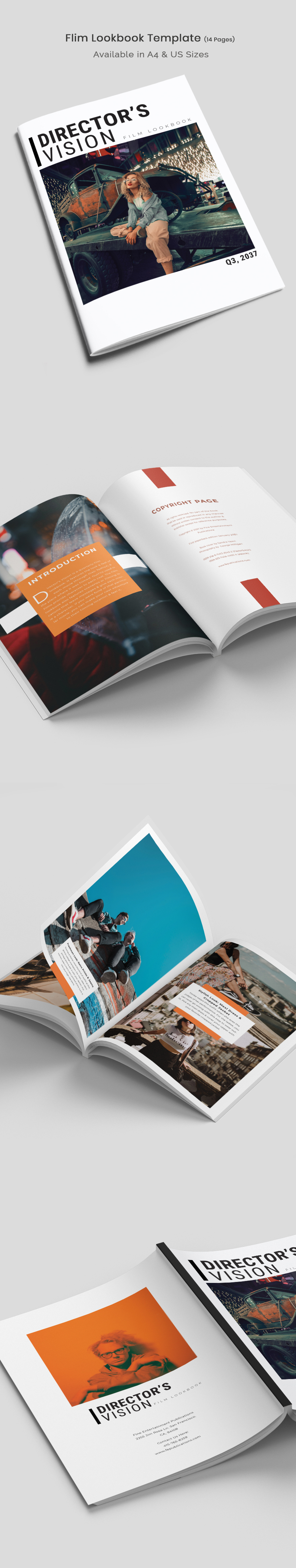 Film Lookbook Template InDesign, Word, Apple Pages, Publisher