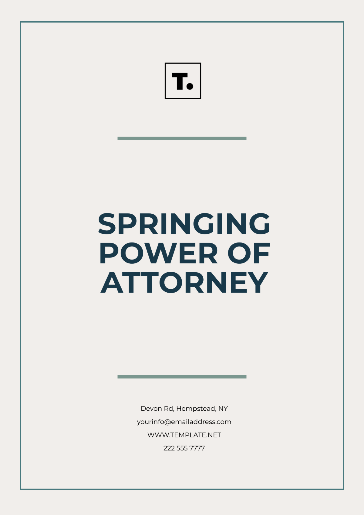 Springing Power of Attorney Template - Edit Online & Download