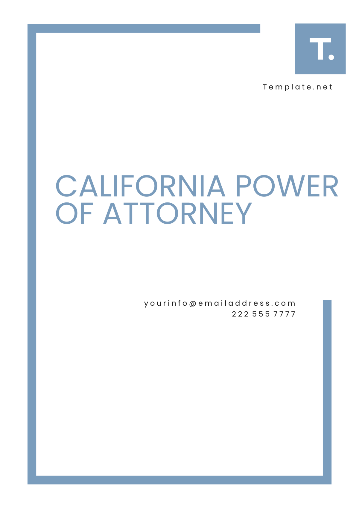 California Power of Attorney Template