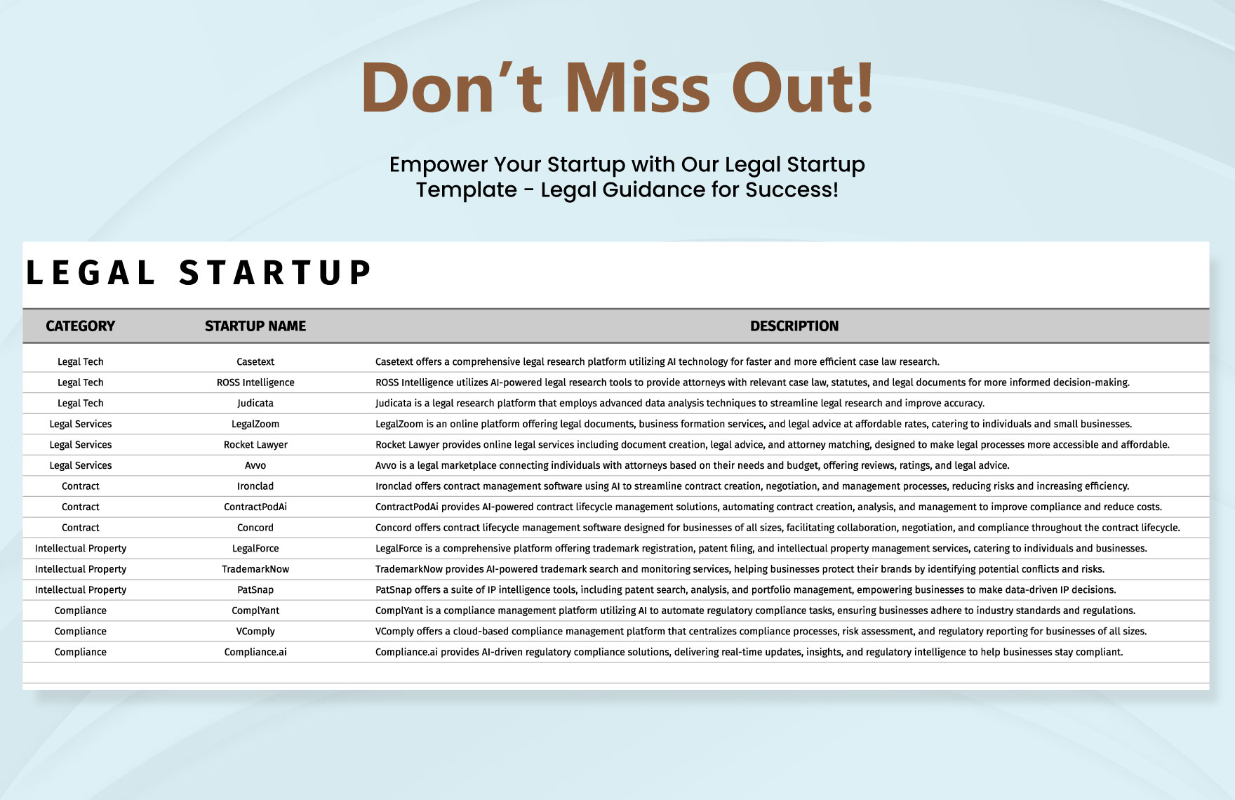 Legal Startup Template