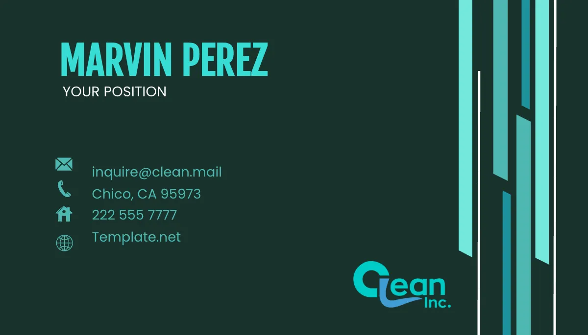 Free Event Cleanup Staff Business Card Template to Edit Online