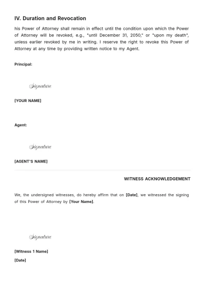 Free Texas Motor Vehicle Power of Attorney Template to Edit Online