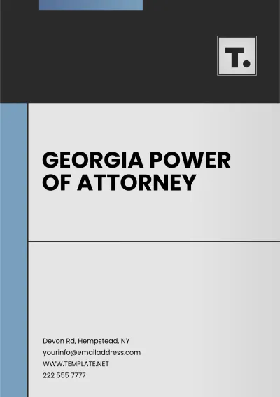 Free Georgia Power of Attorney Template to Edit Online