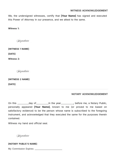 Free Lawyer Power of Attorney Template to Edit Online