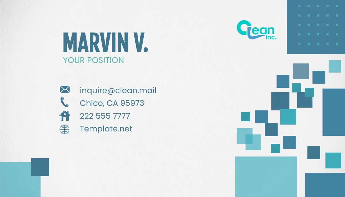 Free Property Management Cleaning Staff Business Card Template to Edit Online