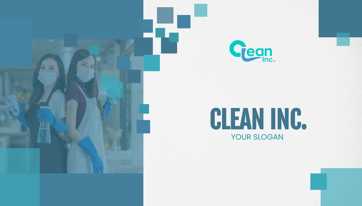 Free Property Management Cleaning Staff Business Card Template