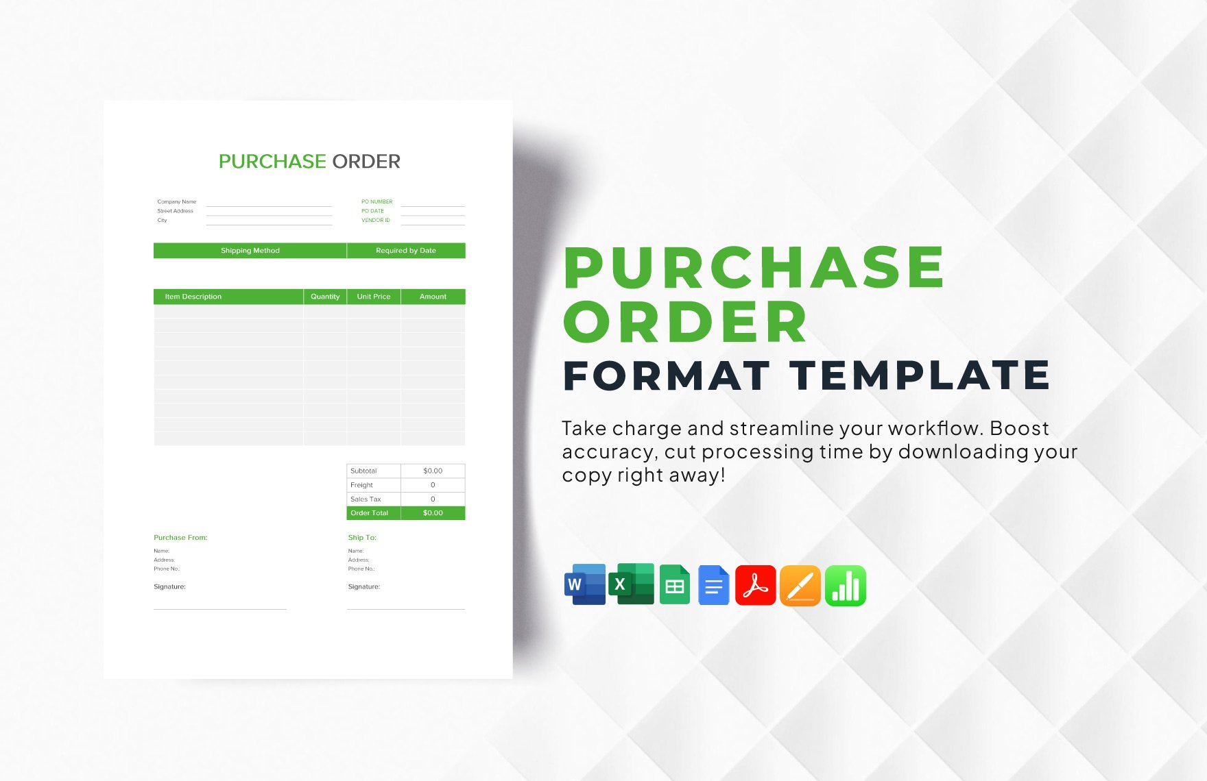 Purchase Order Format Template