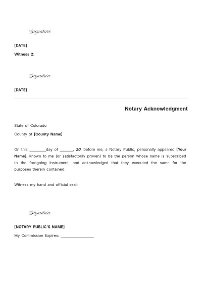 Free Colorado Vehicle Power of Attorney Template to Edit Online