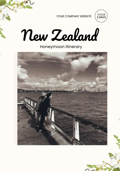 Free New Zealand Honeymoon Itinerary Template to Edit Online