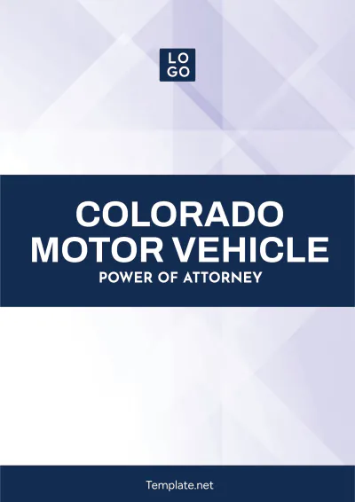 Free Colorado Motor Vehicle Power of Attorney Template to Edit Online