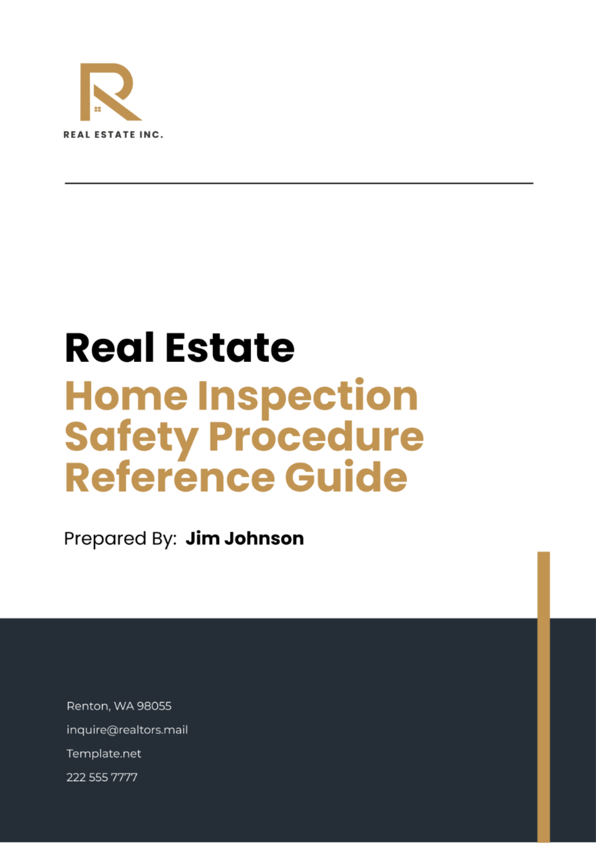 Real Estate Home Inspection Safety Procedure Reference Guide Template