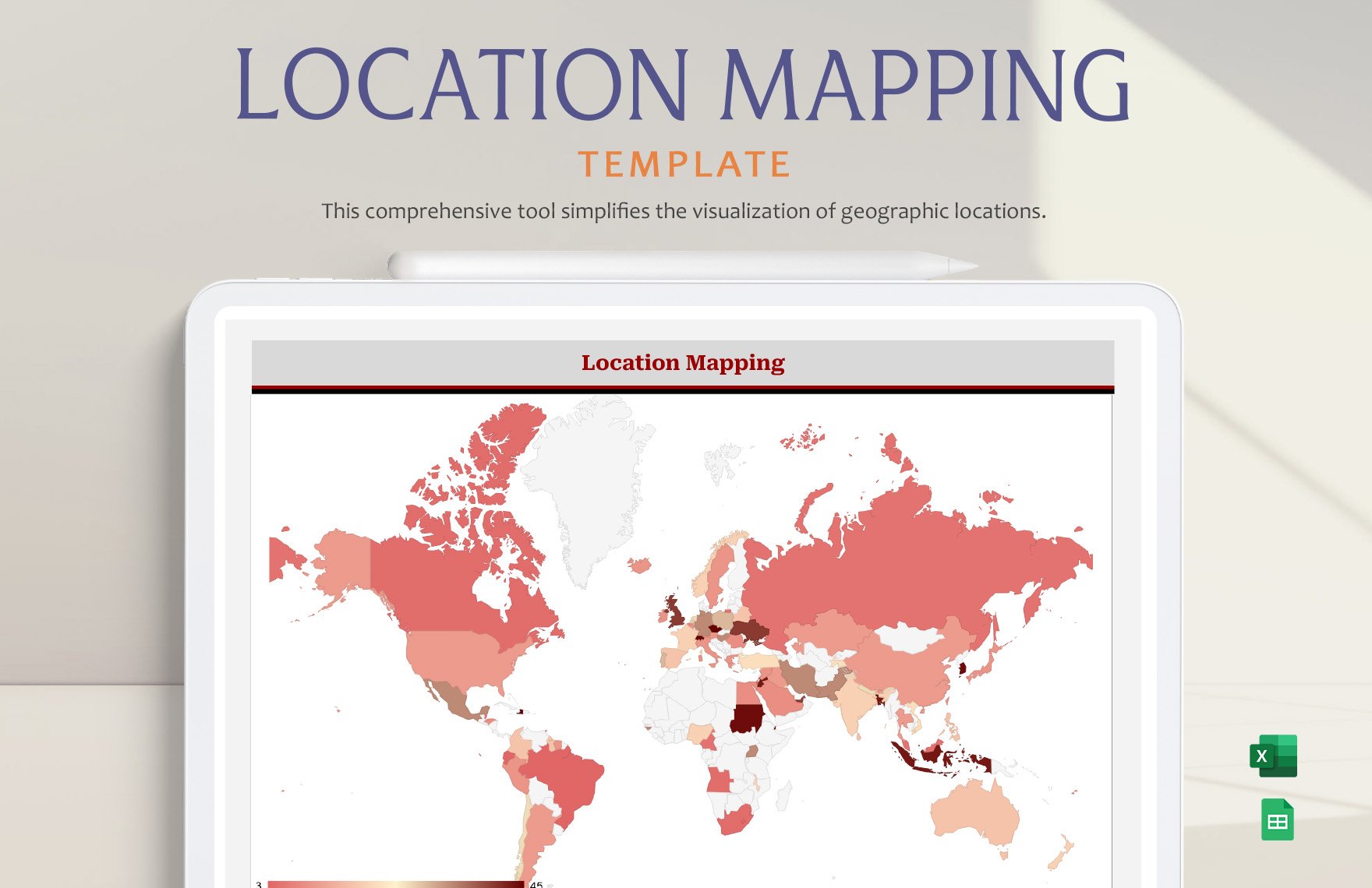 Location Mapping Template in Excel, Google Sheets