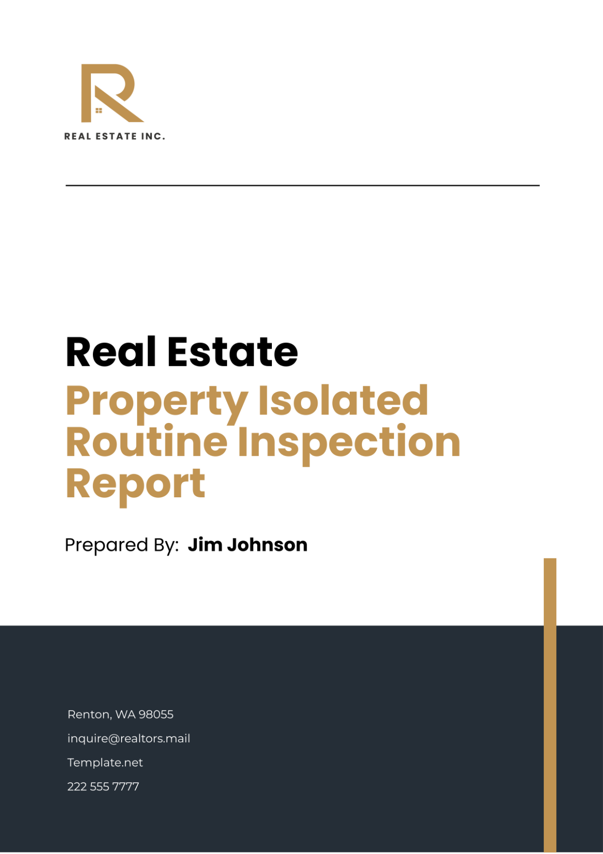 Free Real Estate Property Isolated Routine Inspection Report Template