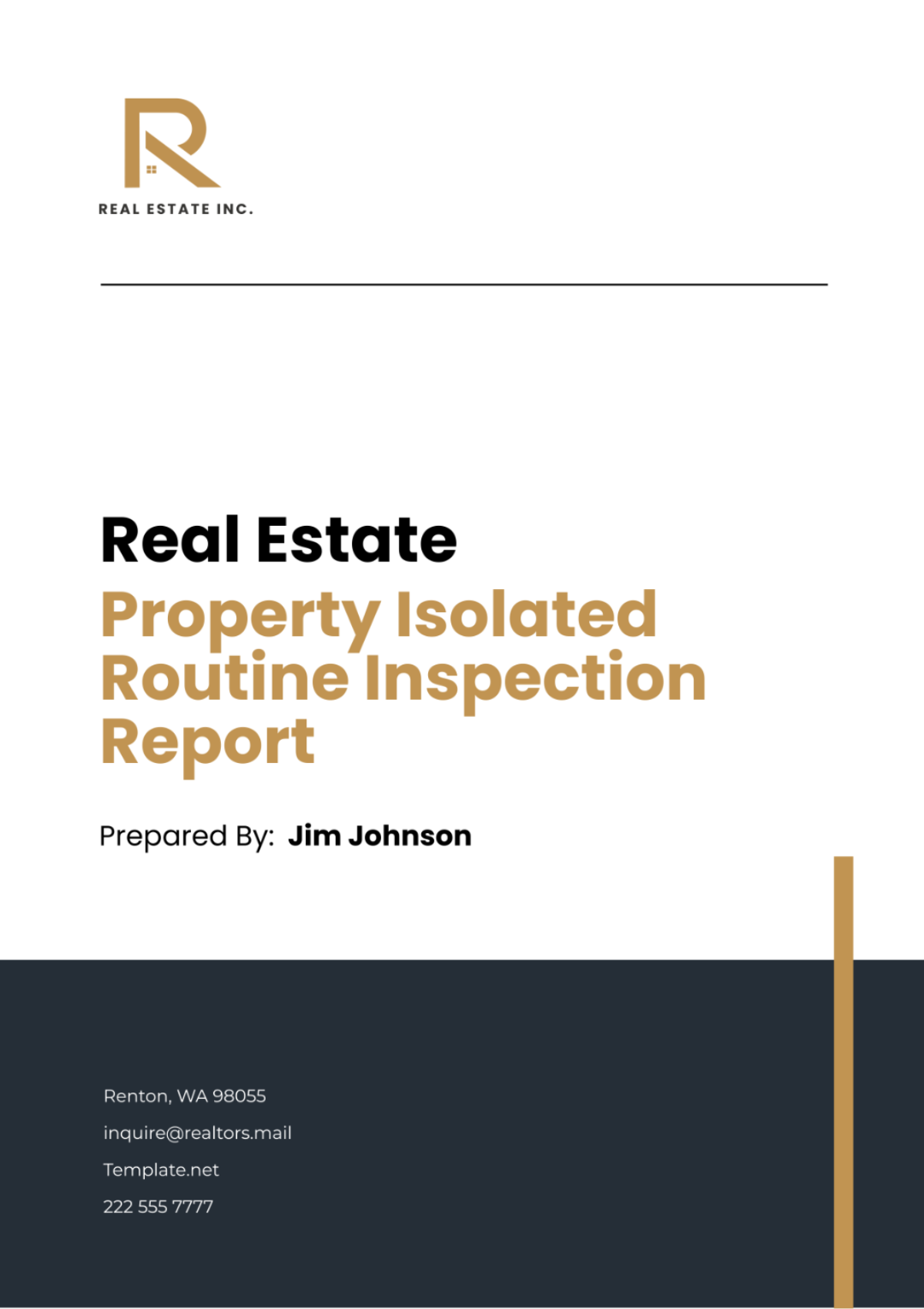 Real Estate Property Isolated Routine Inspection Report Template - Edit Online & Download