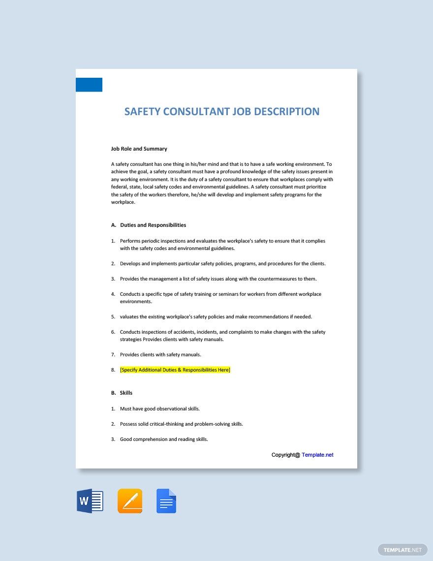 Safety Consultant Templates Design, Free, Download