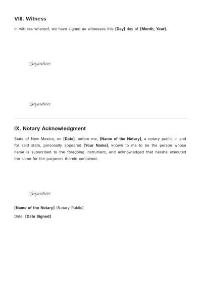 Free New Mexico Power of Attorney Template to Edit Online