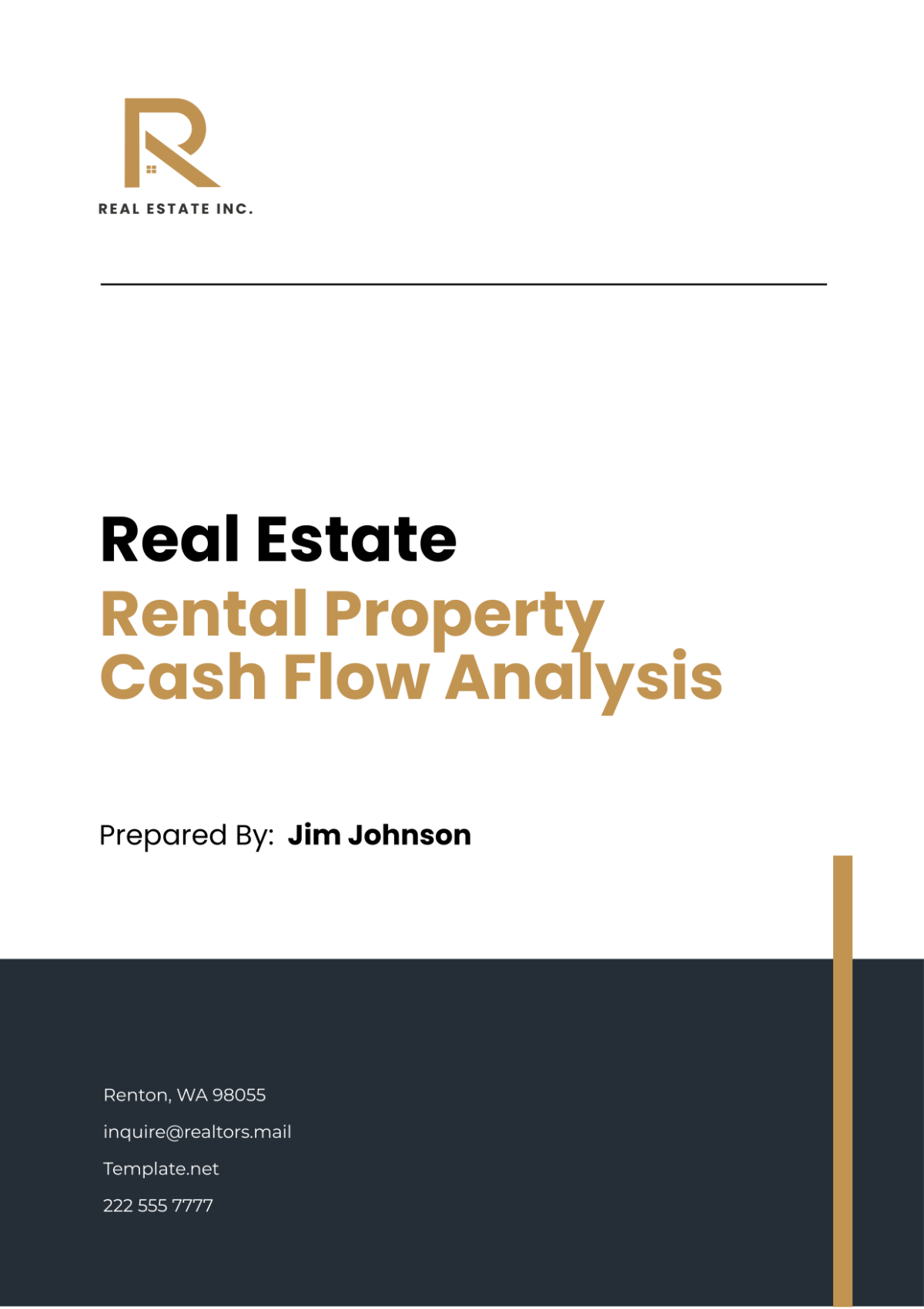 Real Estate Rental Property Cash Flow Analysis Template