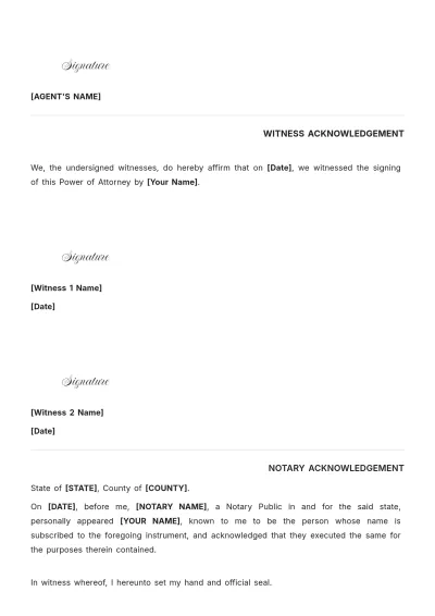 Free Florida Motor Vehicle Power of Attorney Template to Edit Online
