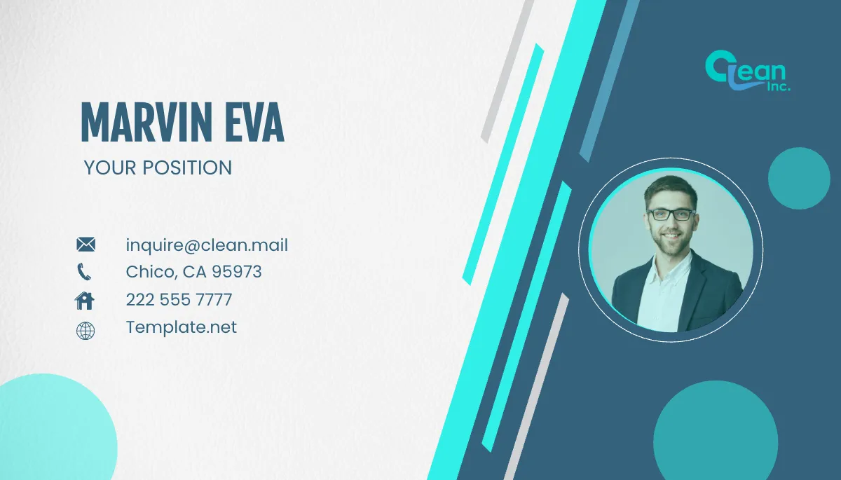 Free Industrial Cleaning Technician Business Card Template to Edit Online
