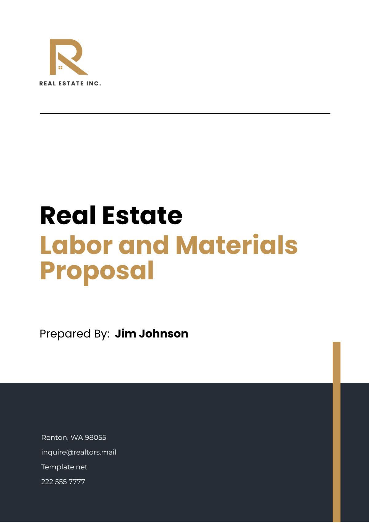 Real Estate Labor and Materials Proposal Template - Edit Online & Download