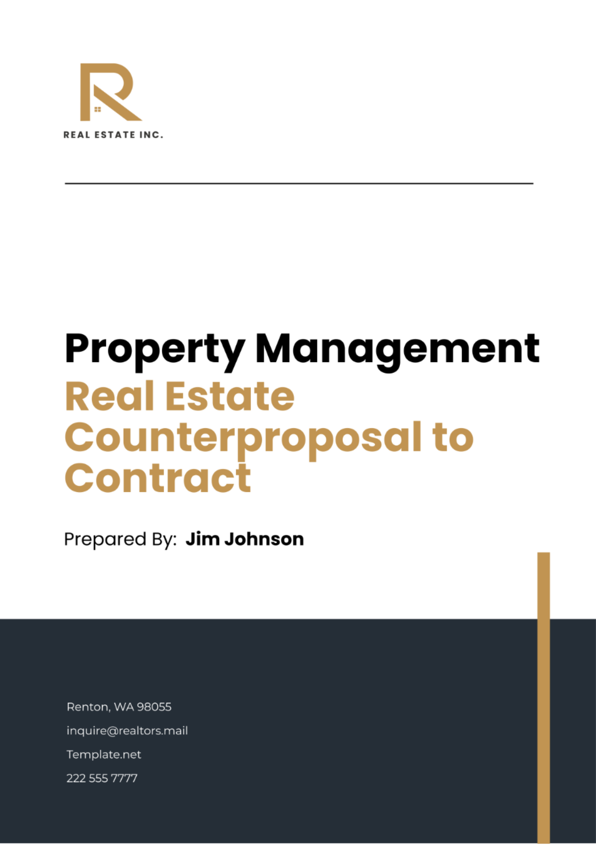 Real Estate Counterproposal to Contract Template