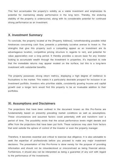 Free Real Estate Single Family Rental Pro-Forma Template to Edit Online