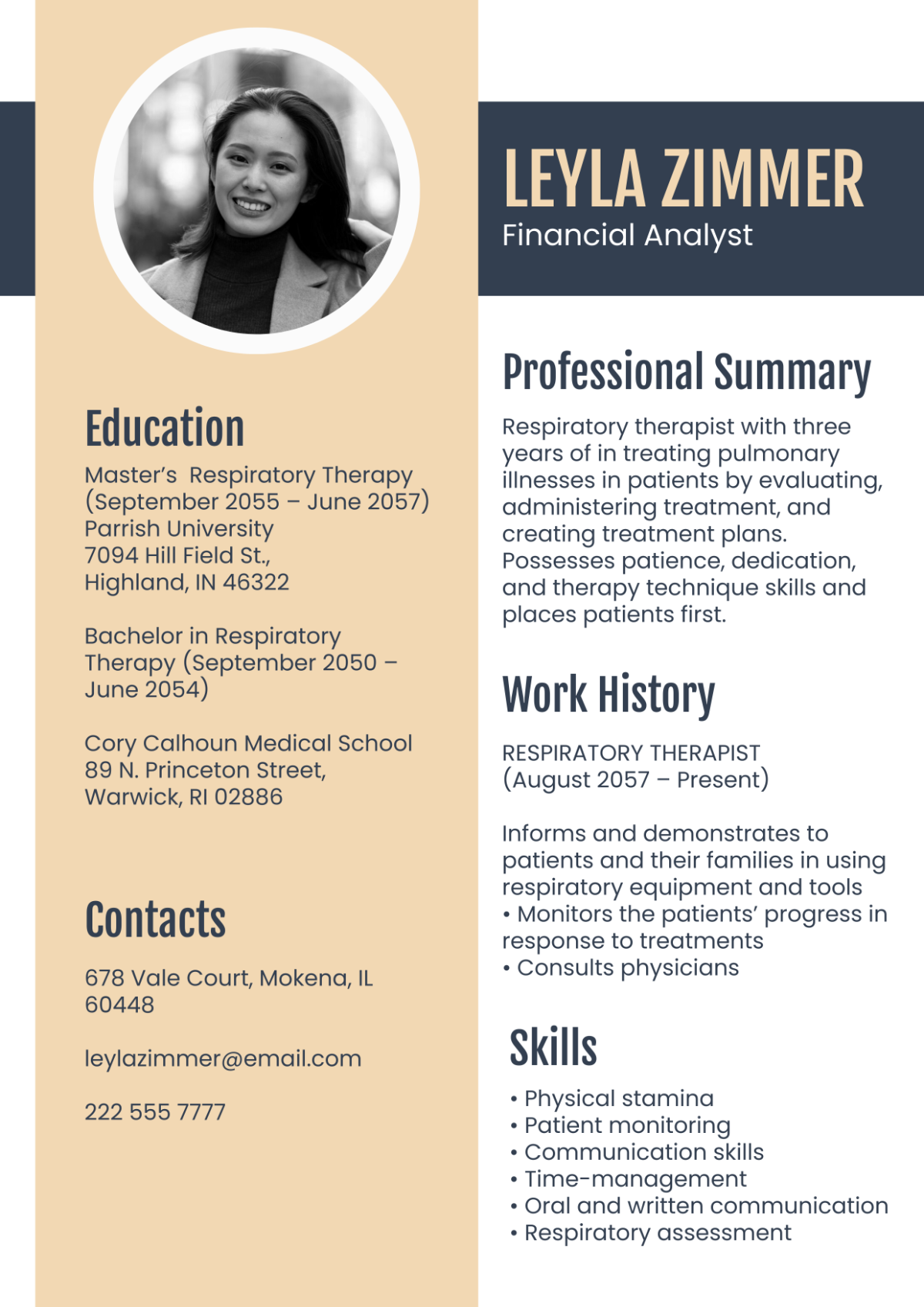 Free Layout Resume Template