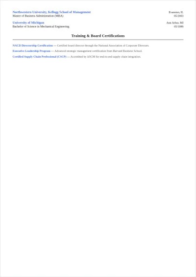 Free Executive Vice President ATS Resume Template, AI Resume Builder