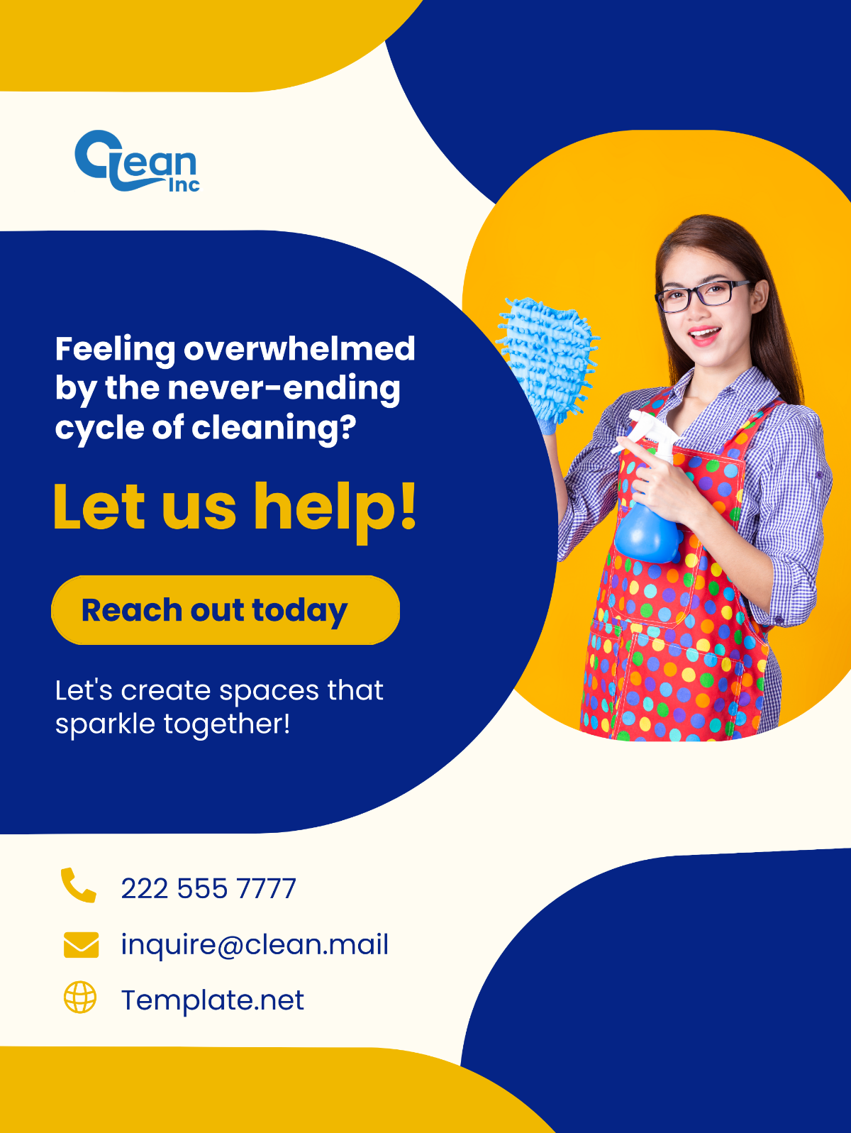 Free Cleaning Services Threads Post Template