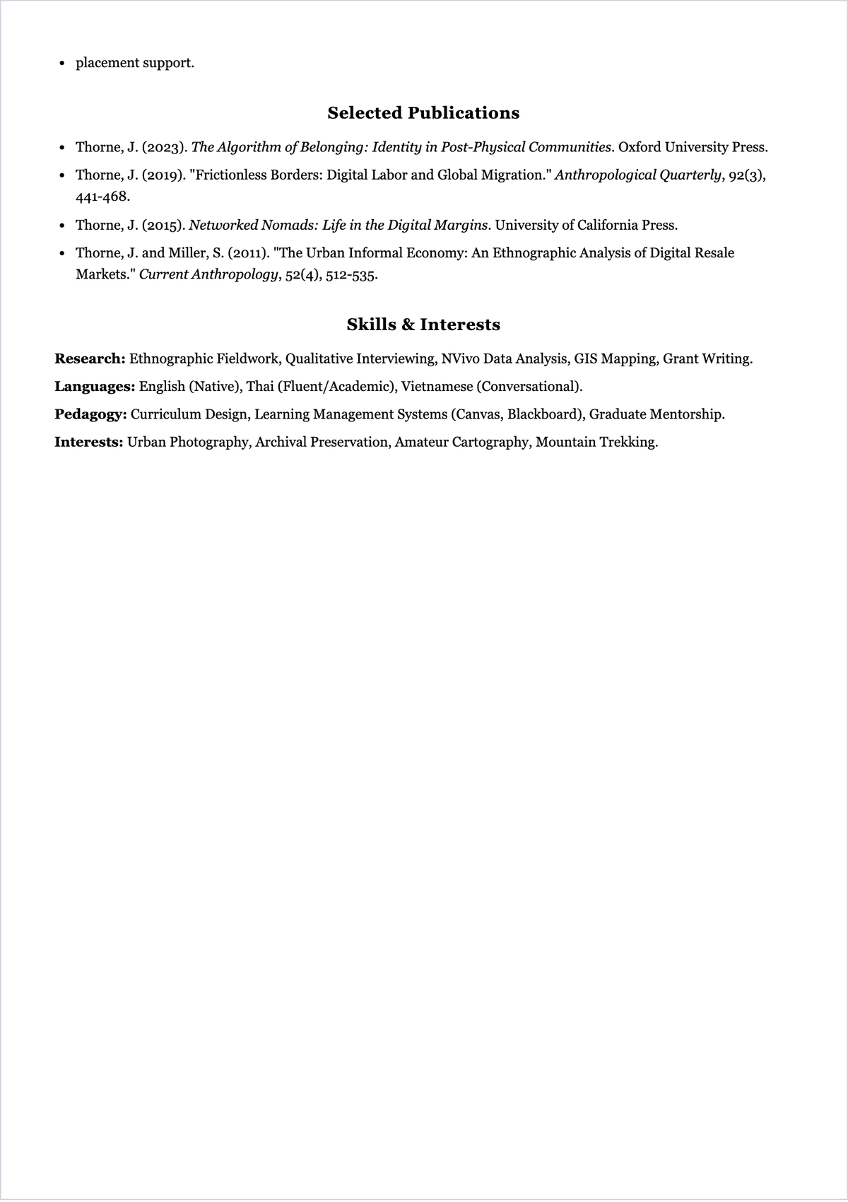 Free Anthropology Professor ATS Resume Template, AI Resume Builder