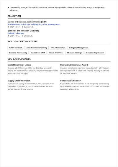 Free National Key Account Manager ATS Resume Template