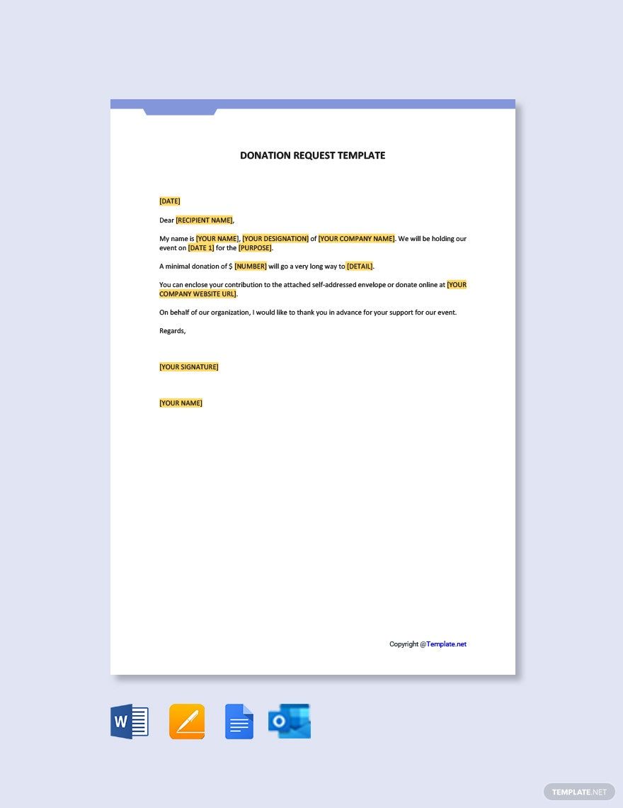 Printable Donation Request Letter Template