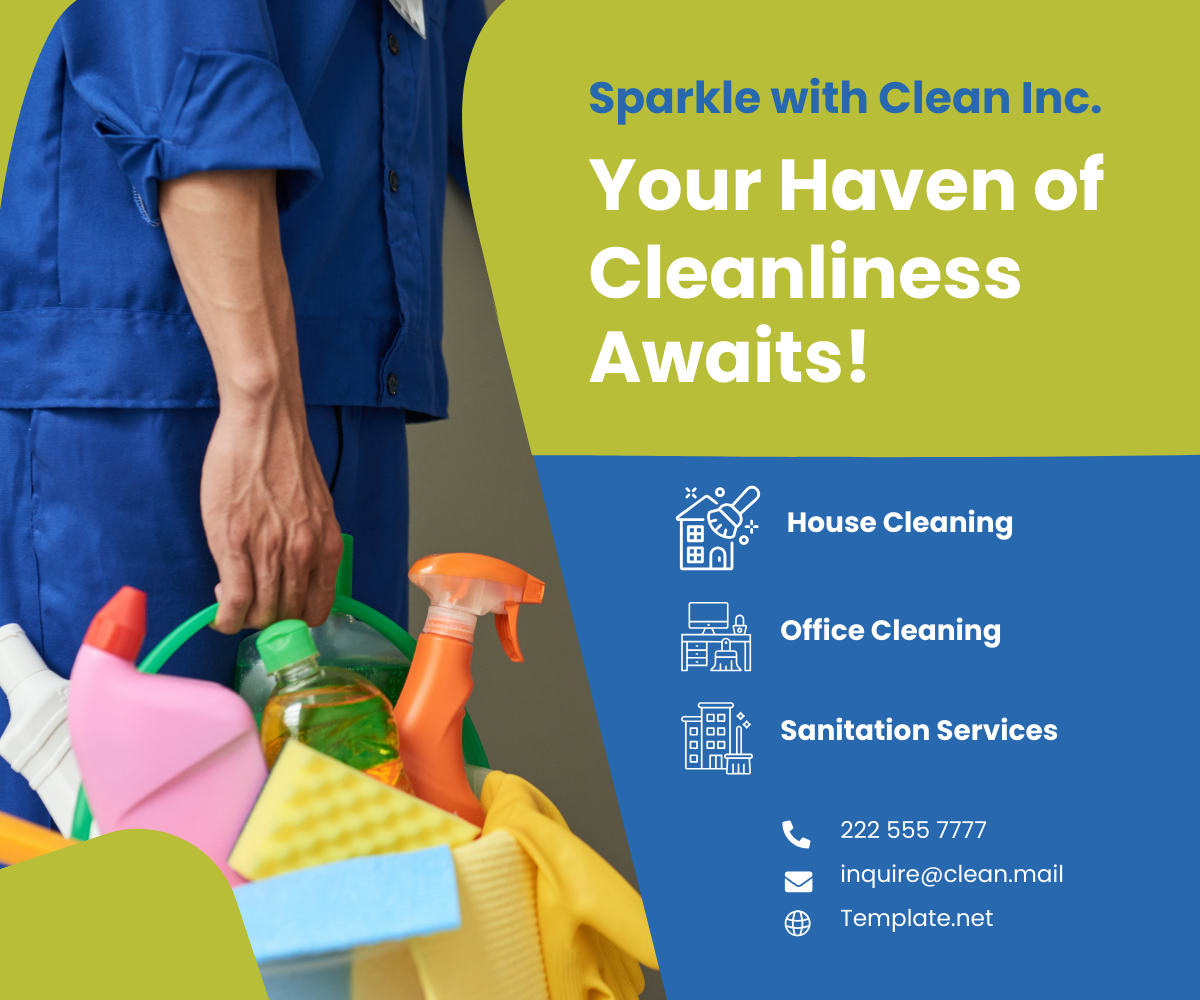 Free Cleaning Services Ad Banner Template