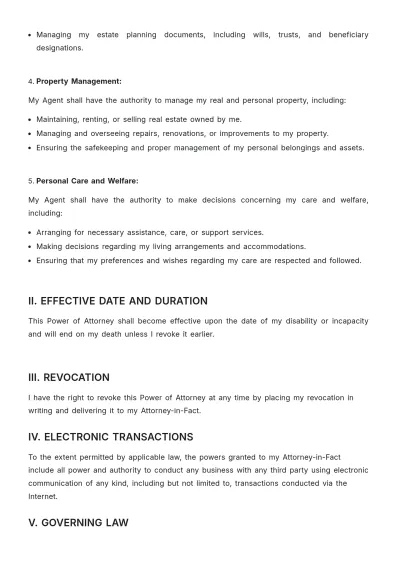 Free Power of Attorney For Dementia Patient Template to Edit Online