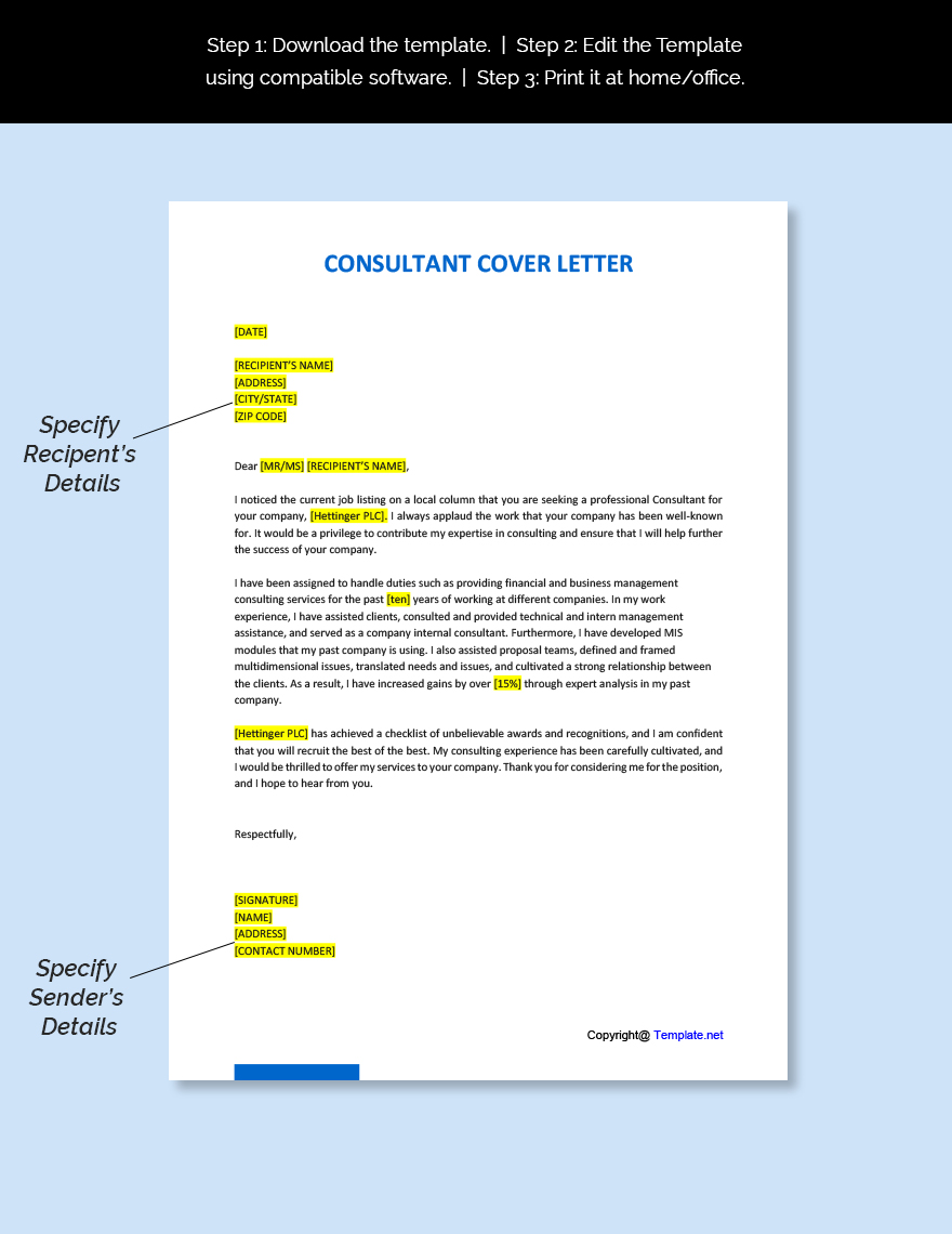 Consultant Cover Letter