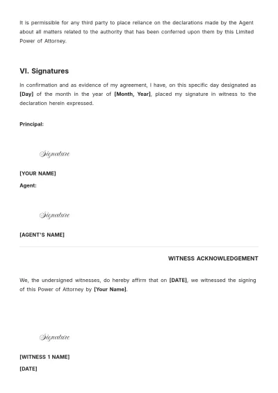 Free California Limited Power of Attorney Template to Edit Online