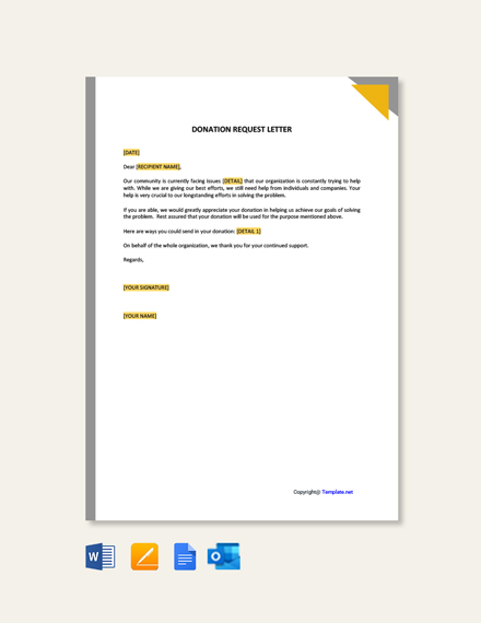 Printable Donation Request Letter Template - Google Docs, Word ...