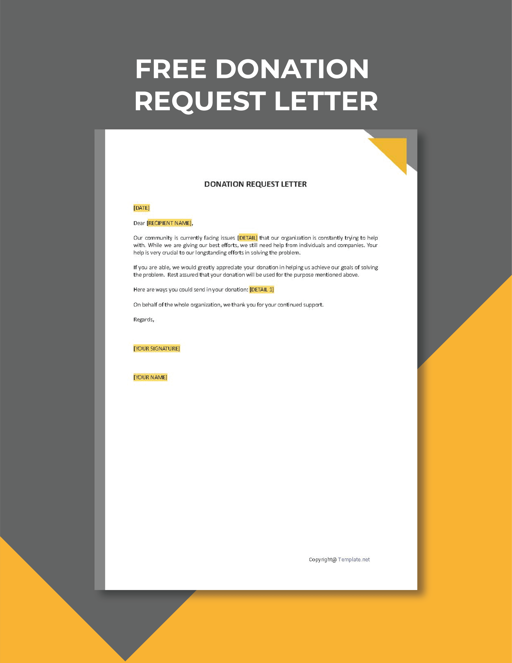 Donation Request Letter Format Template