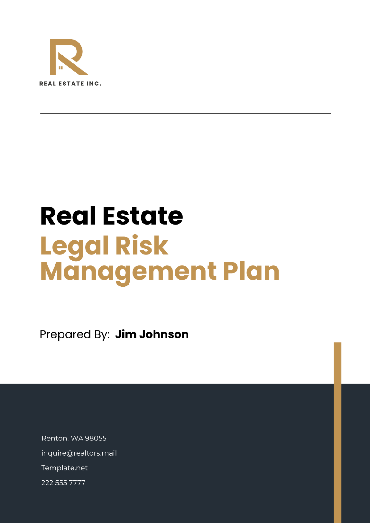 Real Estate Legal Risk Management Plan Template
