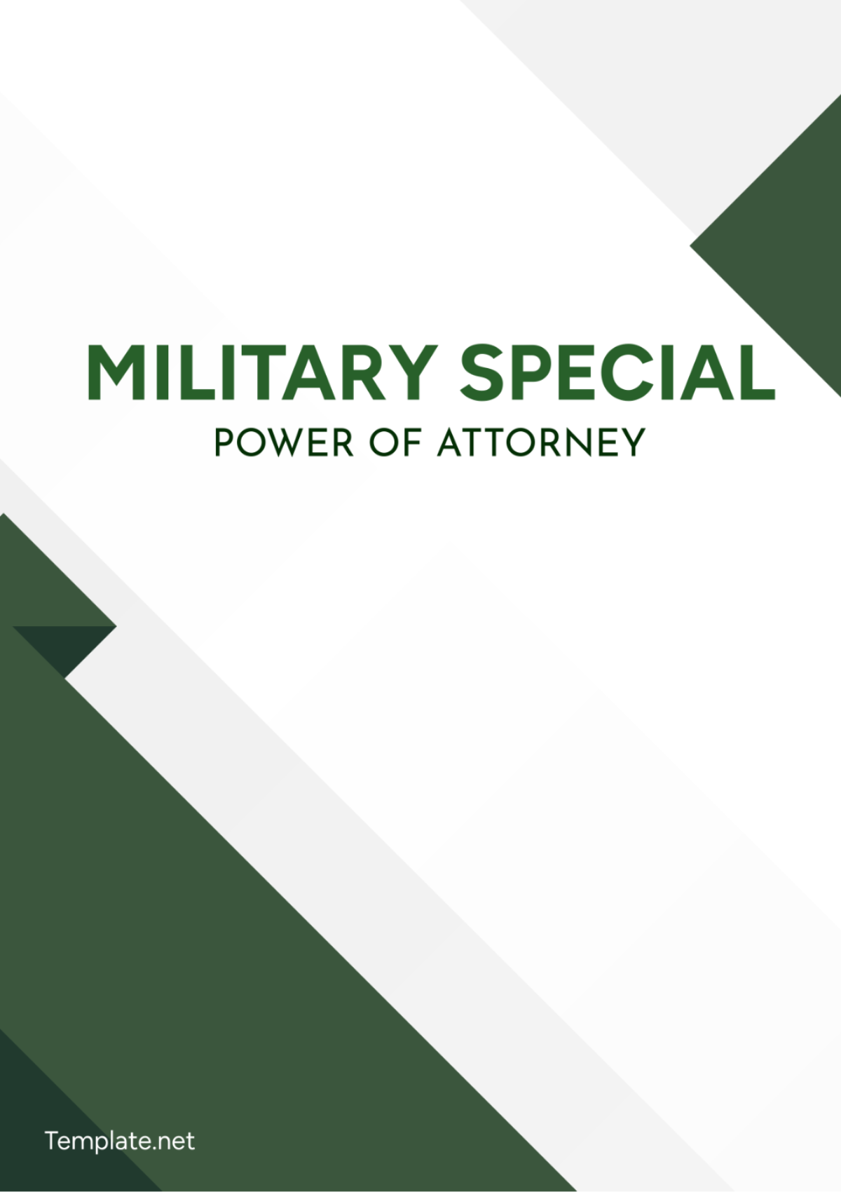 Military Special Power of Attorney Template