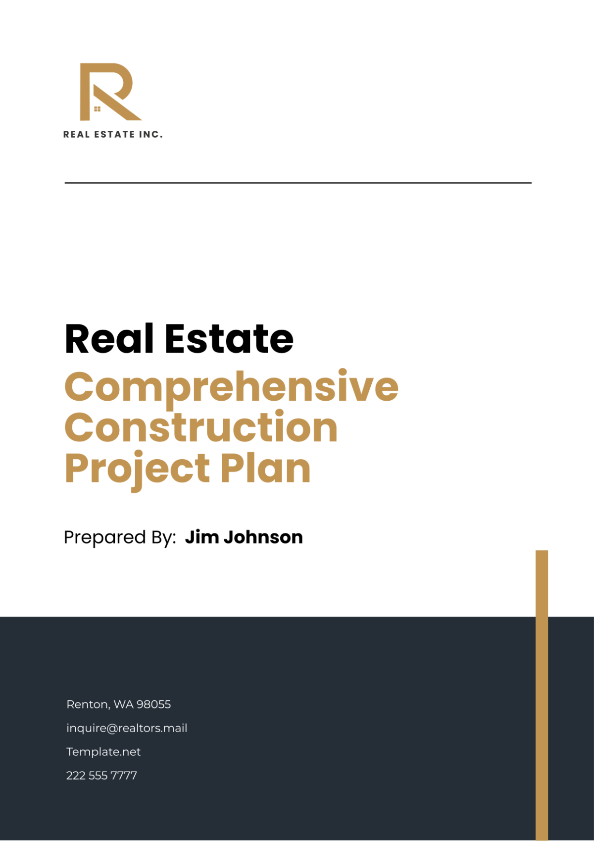 Free Real Estate Comprehensive Construction Project Plan Template