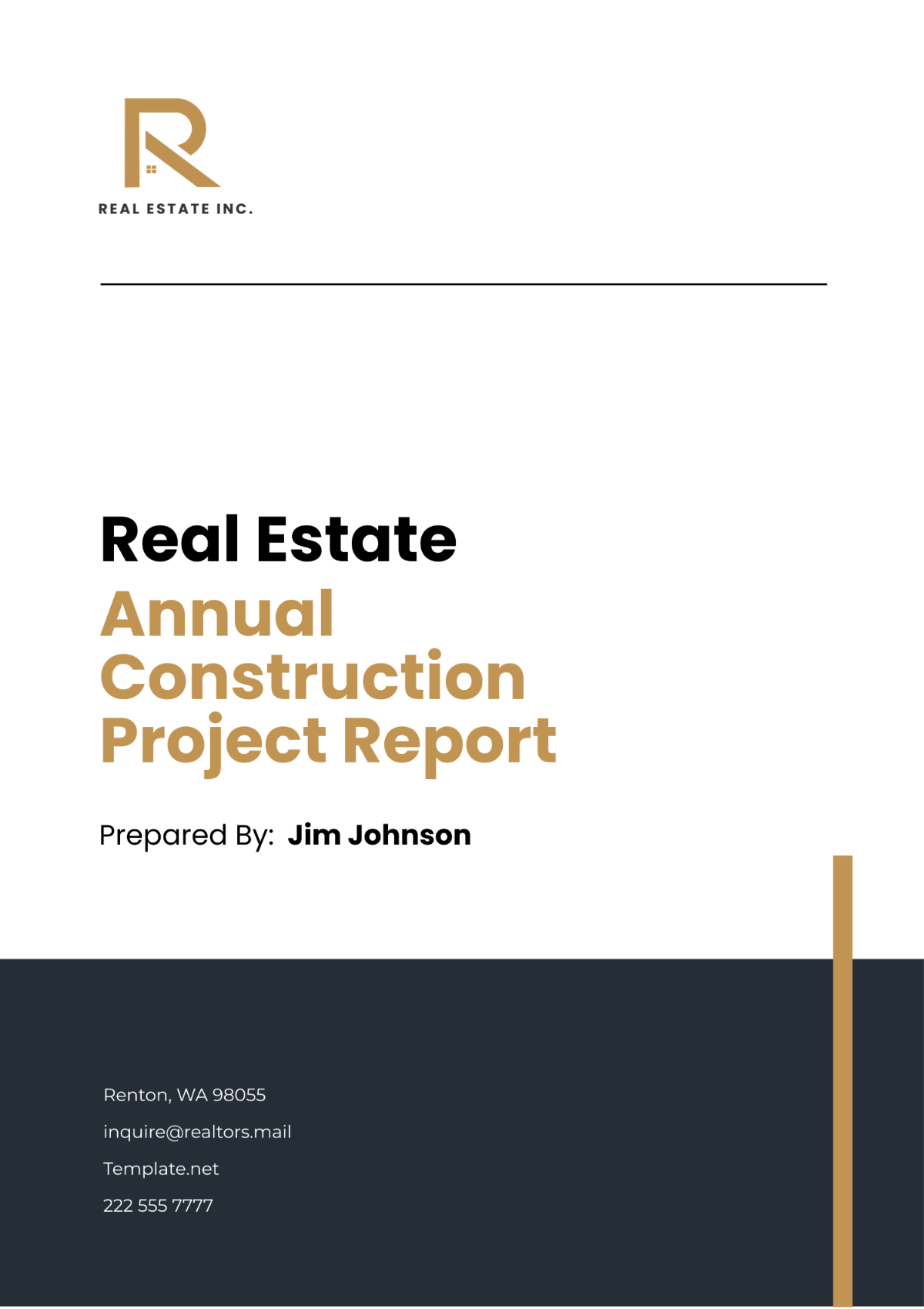 Real Estate Annual Construction Project Report Template - Edit Online & Download