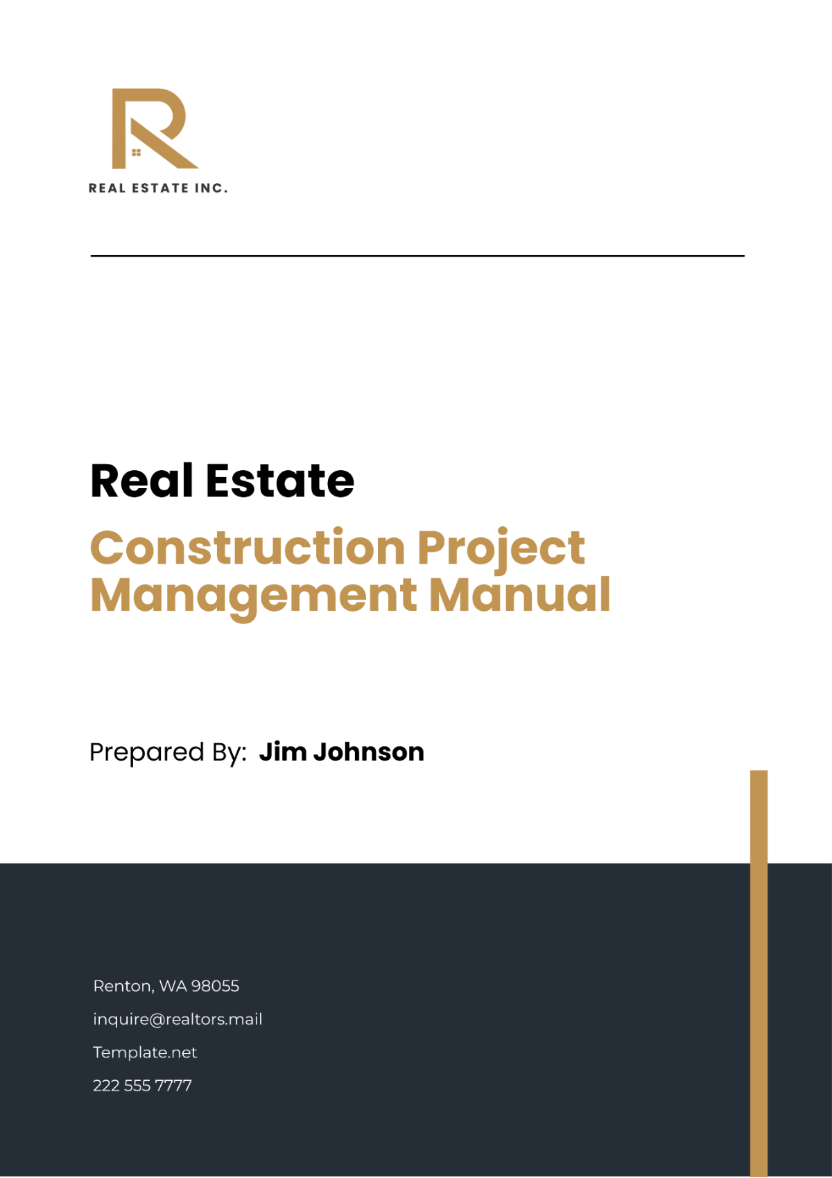 Real Estate Construction Project Management Manual Template Edit