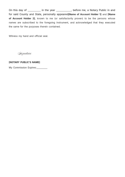Free Joint Bank Account Power of Attorney Template to Edit Online