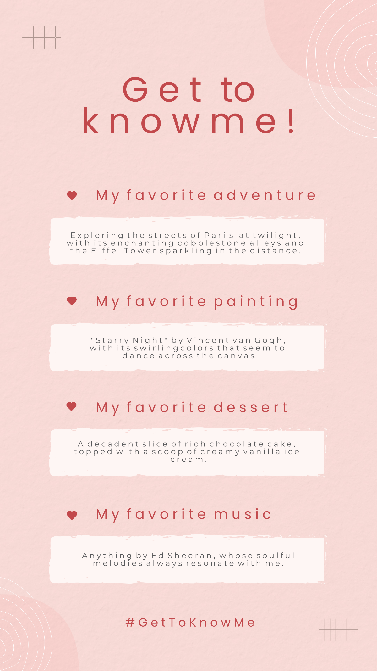 Minimalist Get to Know Me Instagram Story Template