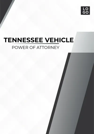 Free Tennessee Vehicle Power of Attorney Template to Edit Online