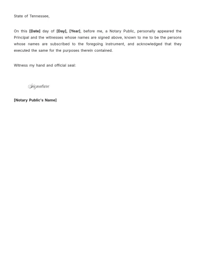 Free Tennessee Vehicle Power of Attorney Template to Edit Online