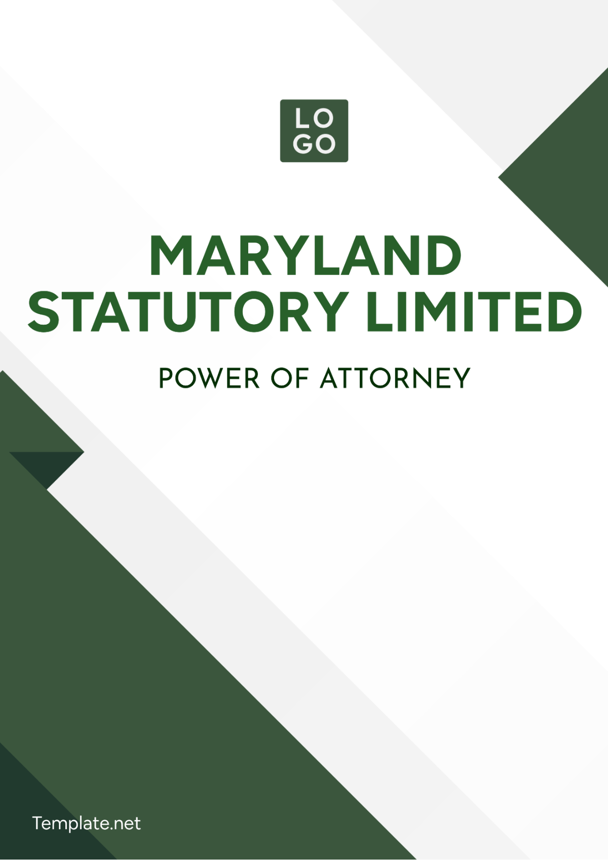 Free Maryland Statutory Limited Power of Attorney Template